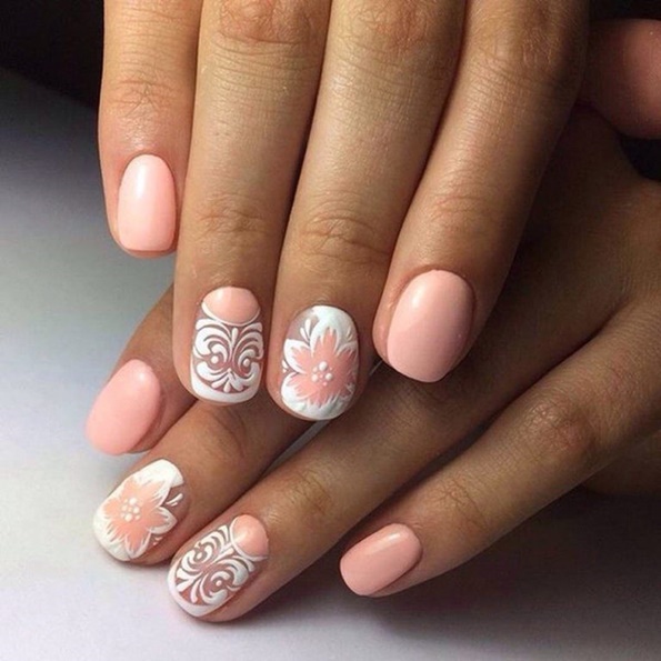 Цветы на ногтях — фото модного маникюра с растительным узорами